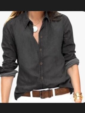 NWT GAP black denim shirt XS/S